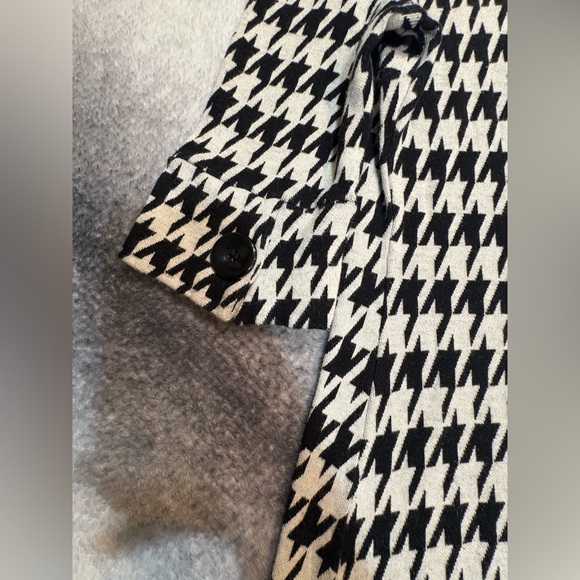 Unbranded Gray Black Large Houndstooth Mock Neck Knit Stretch Dress Medium M - Picture 6 of 7